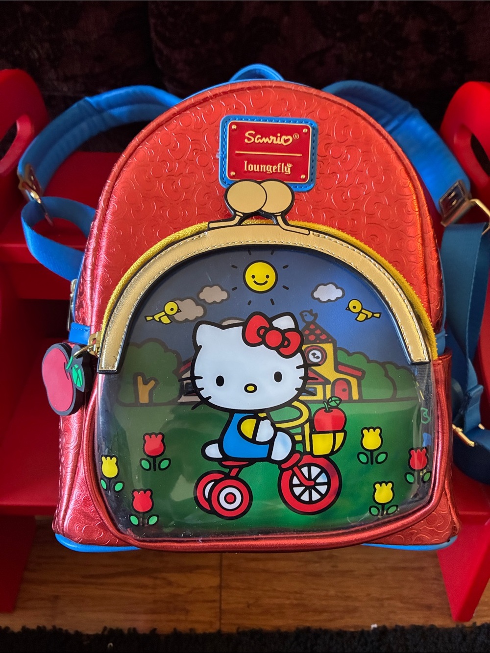 Loungefly Sanrio Hello Kitty Red and Blue 50th Anniversary Mini Backpack